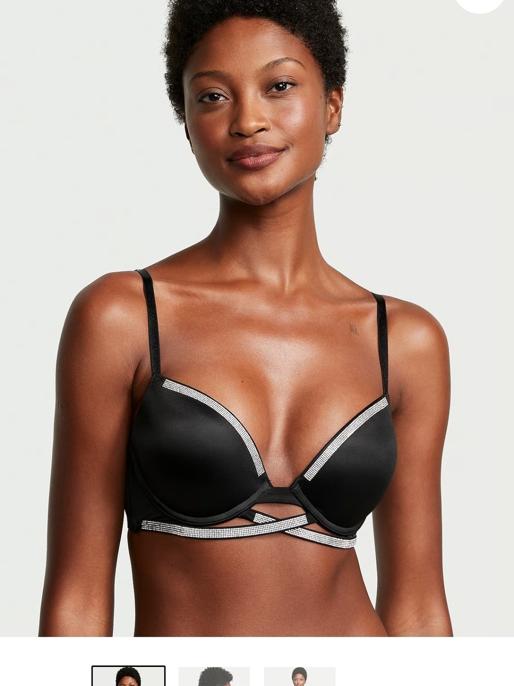 Victoria's Secret Black Push-Up Bra with Silver Trim